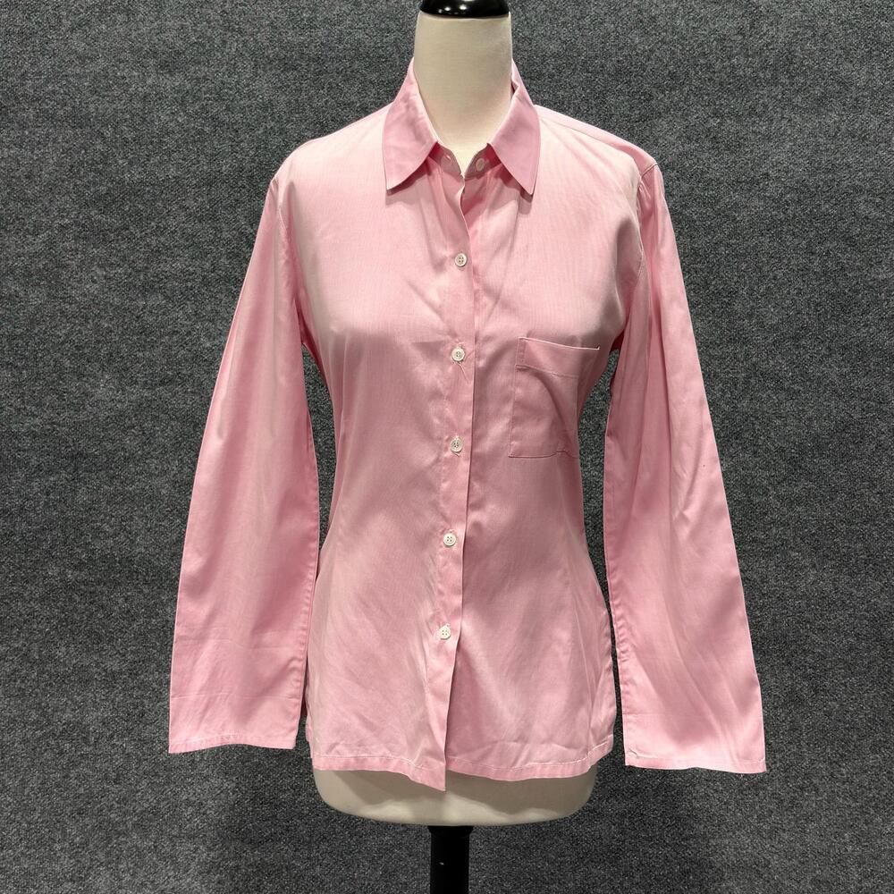 Mayda Cisneros Button Up Shirt Womens Small Pink Rayon Long Sleeve Top Basic